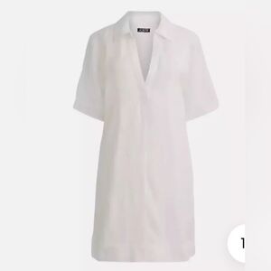 NWT J Crew Popover Linen Dress with Pockets Brand New With Tags